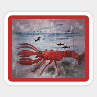 Monster Lobster Grunge Sticker